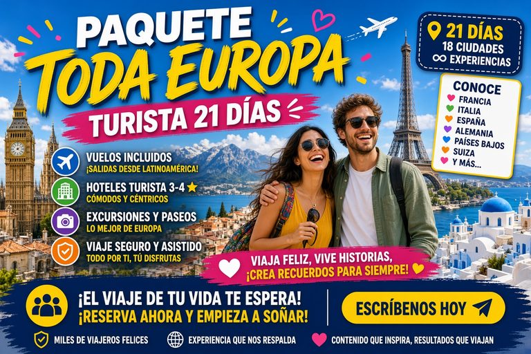 Paquete Toda Europa Turista 21 días